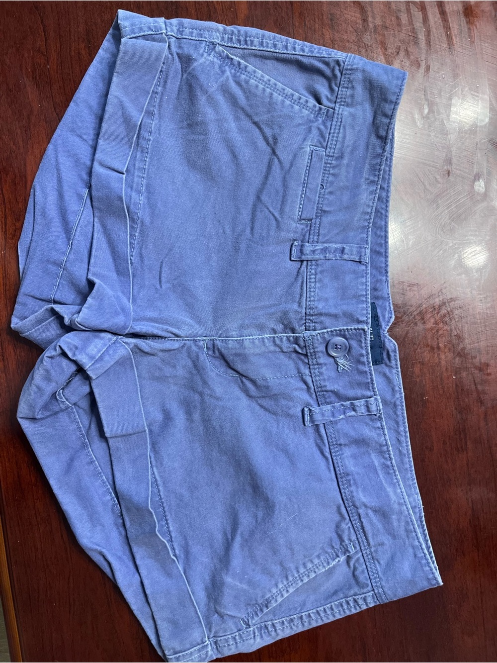 American Eagle Outfitters Women's Blue Flat-Front Shorts